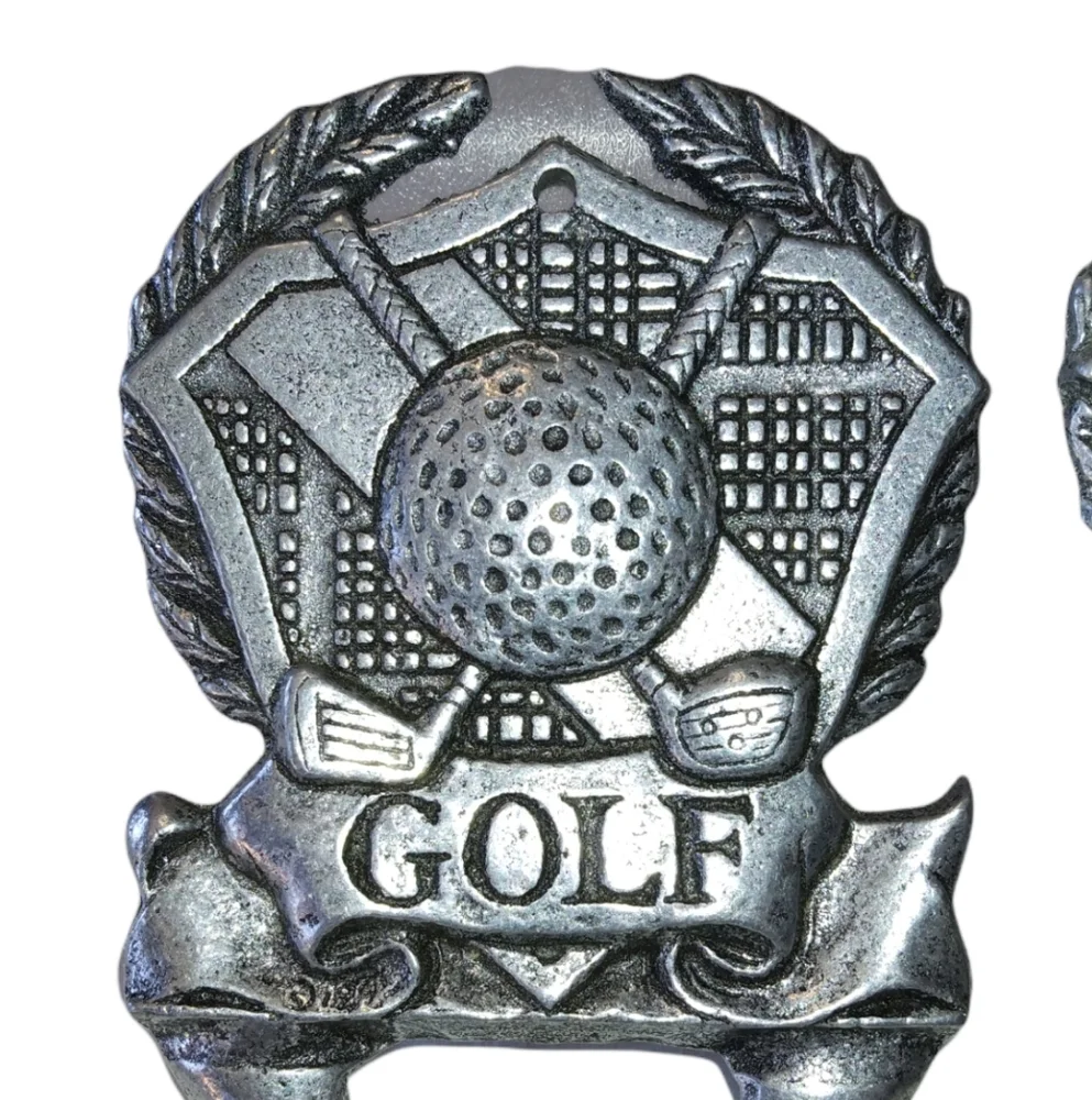 Pair of Golf emblem wall hangars.